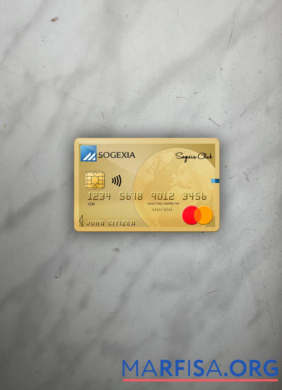 Realistic Luxembourg Sogexia bank mastercard photolook front sample